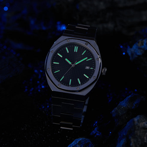 Royal Edge Stainless Steel Watch – Blue Dial