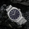 Royal Edge Stainless Steel Watch – Blue Dial